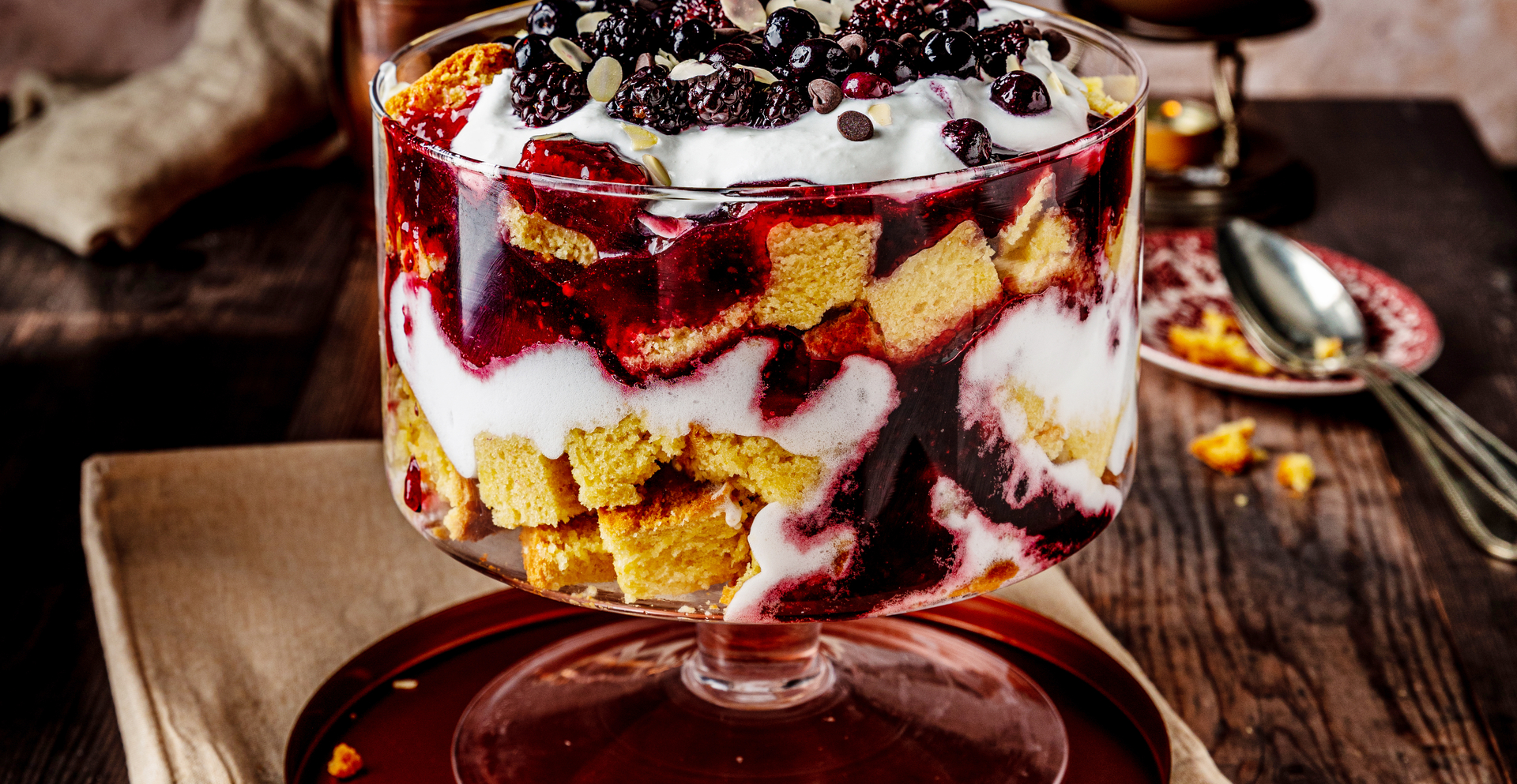 Trifle met rood fruit