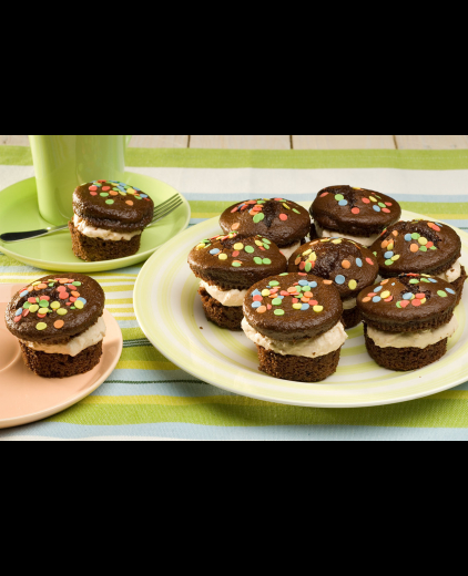 Vrolijke chocoladecakejes