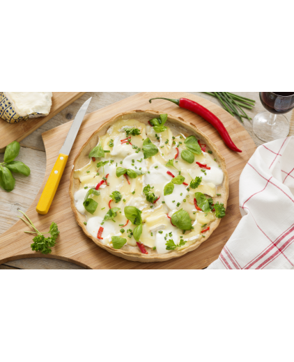 Volkoren Pizza Bianca (met veel kaas en verse kruiden)