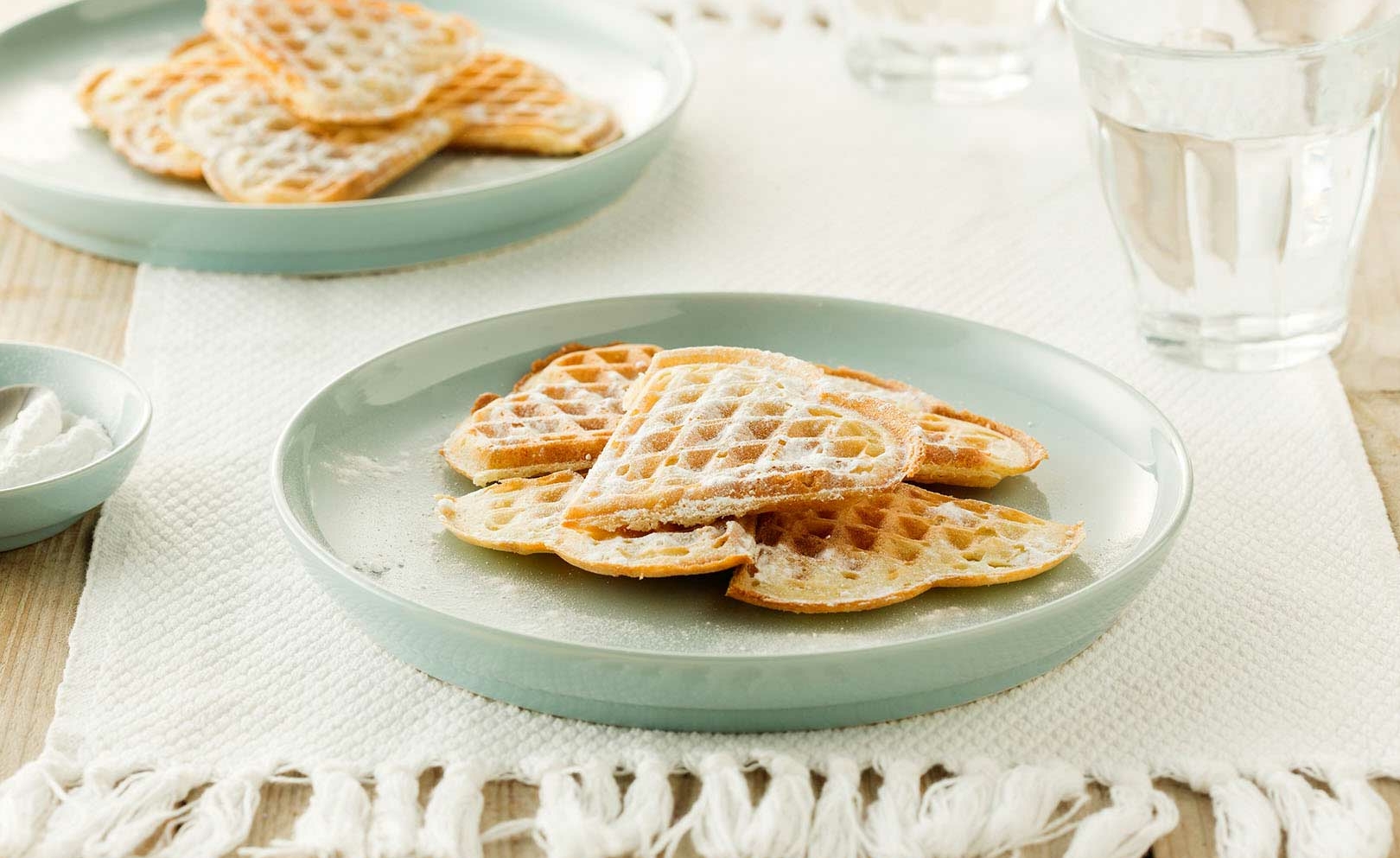 Wafels van oliebollenmix