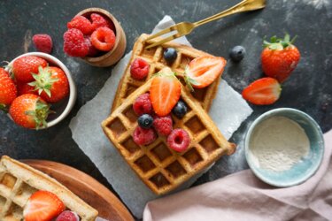 Vanillewafels met rood fruit