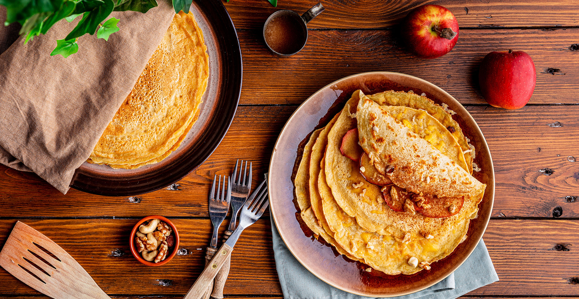 Vegan appel-kaas pannenkoeken