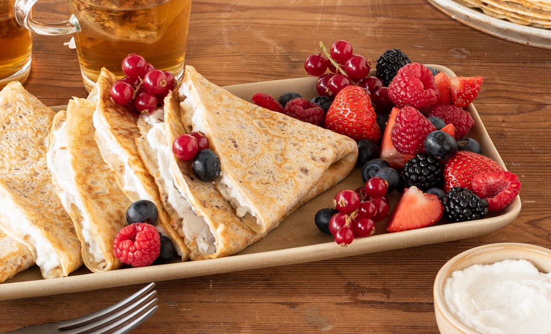 Pannenkoeken met geroosterde havermout