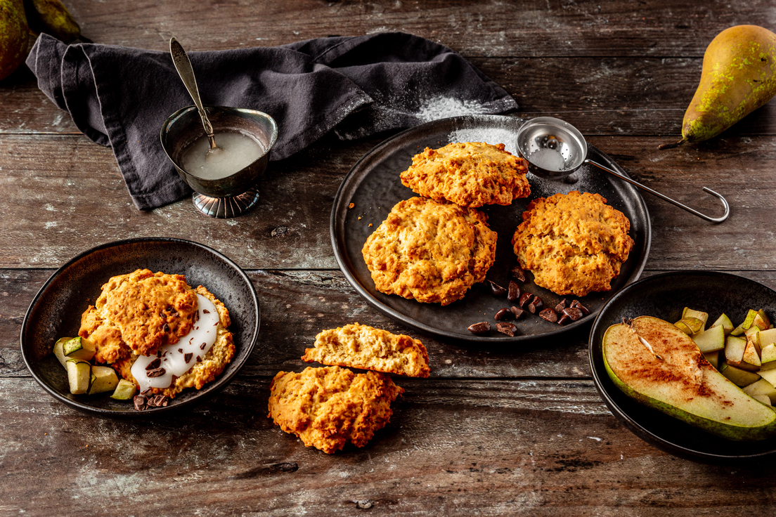 Glutenvrije scones met peer