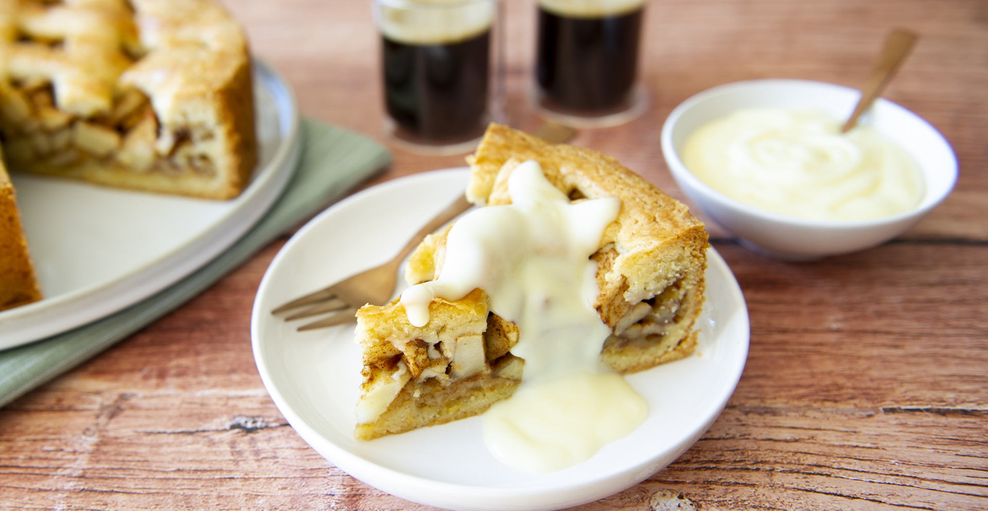 Appeltaart met vanillesaus