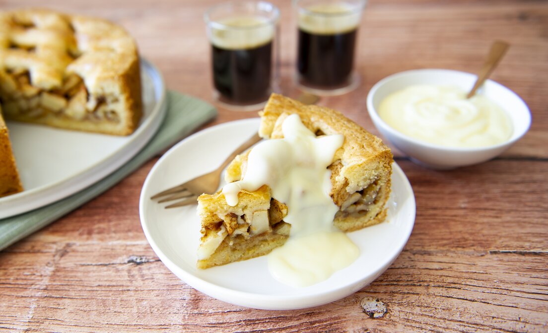 Appeltaart met vanillesaus