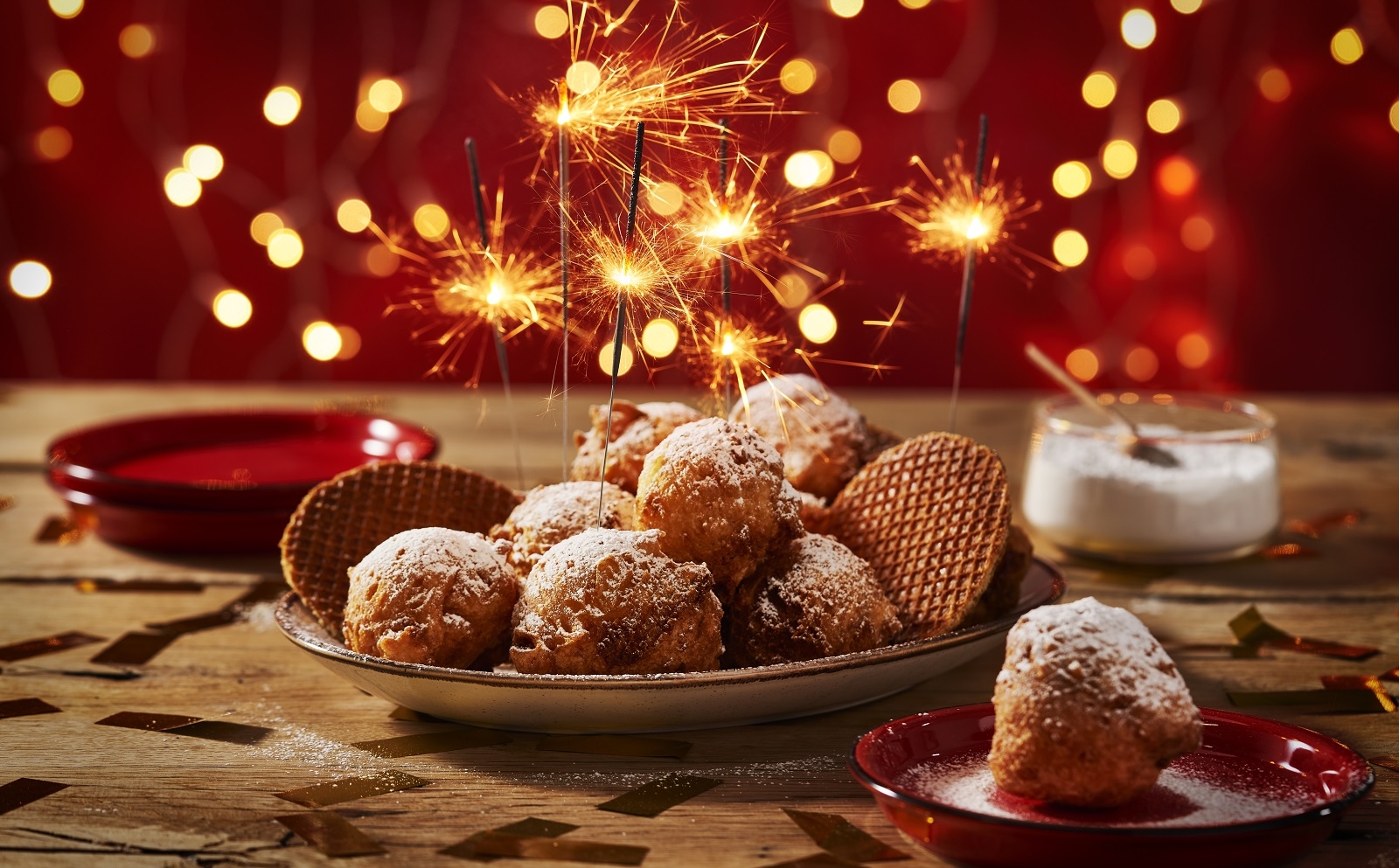 Oliebollen met stroopwafel