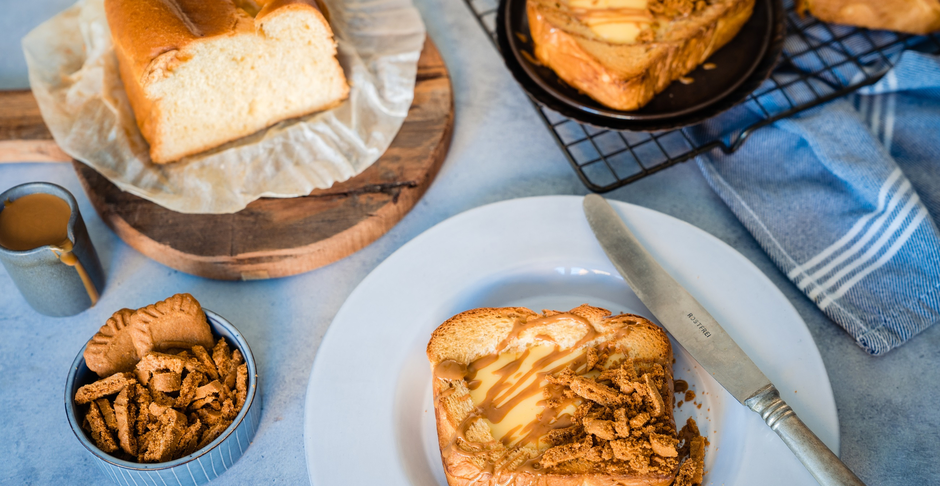 Custard toast met speculoos