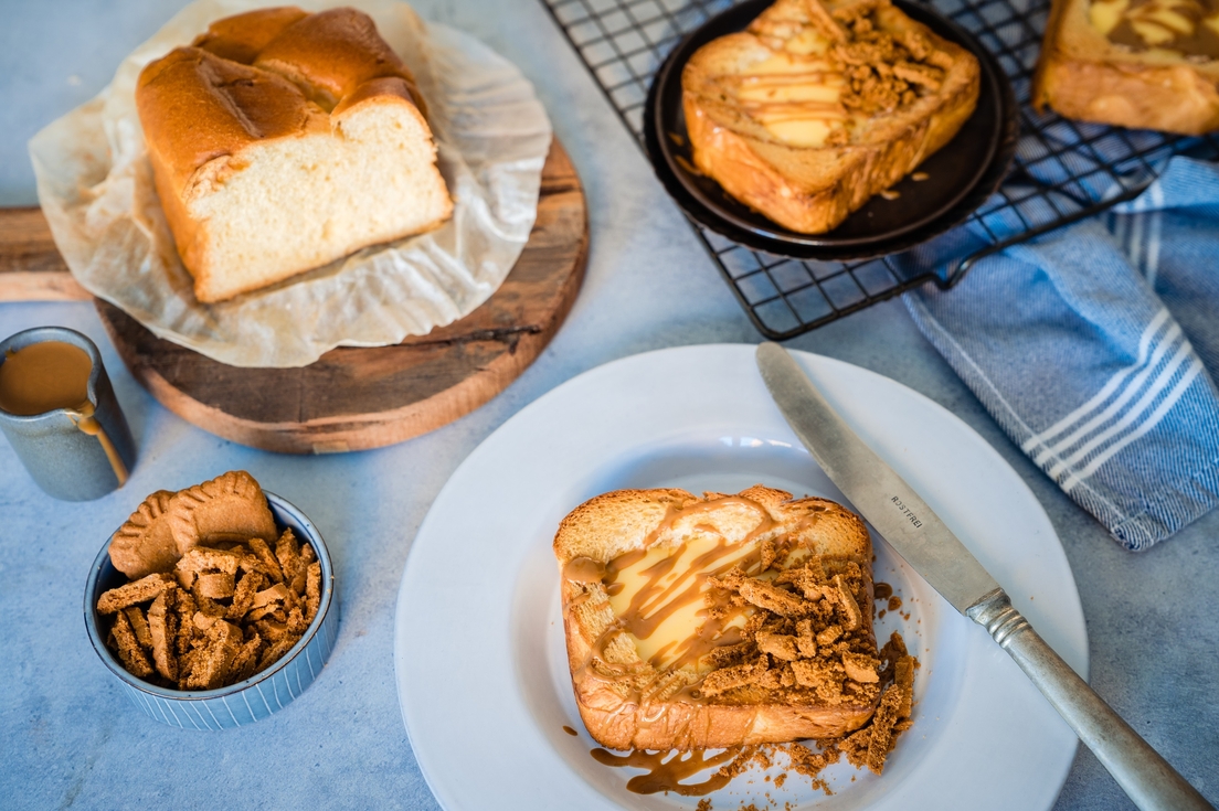 Custard toast met speculoos