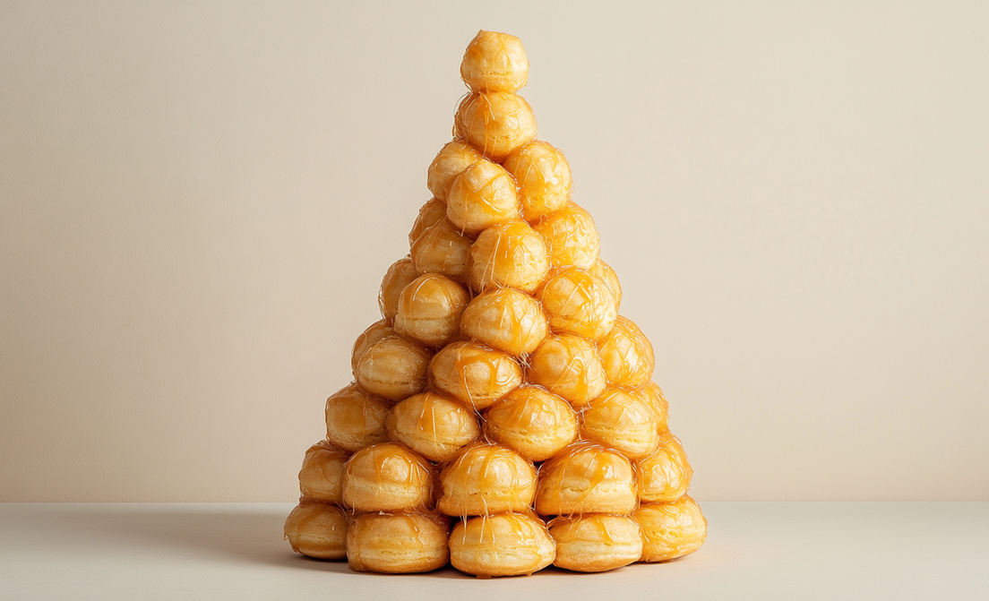 Feestelijke soesjestaart met karamel