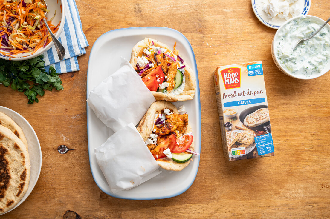 Griekse pita's met kipgyros