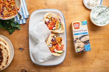 Griekse pita's met kipgyros