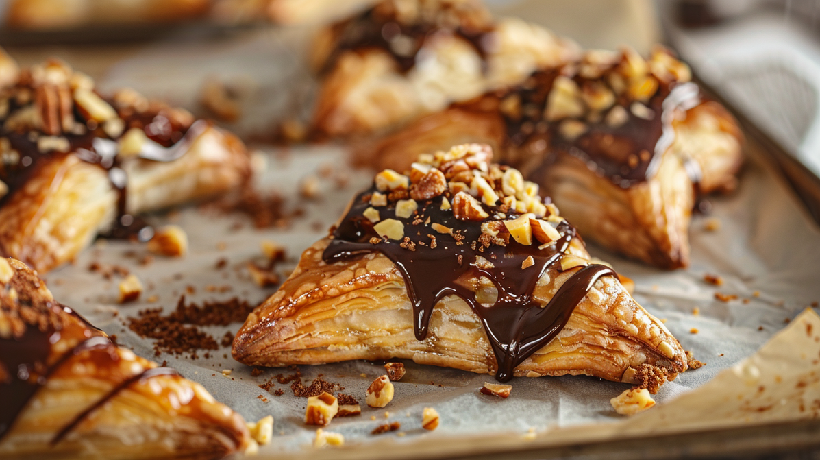 Driehoekjes met bitterkoekjes en amandelspijs