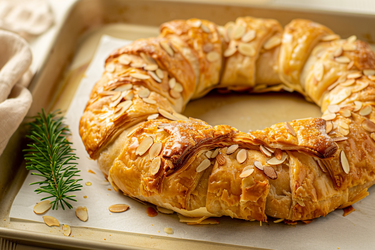 Kerstkrans met amandelschaafsel