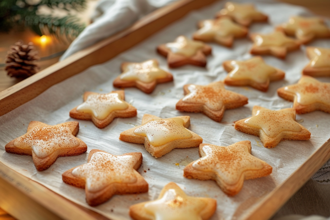 Koffiekoekjes met sinaasappelglazuur en kaneel