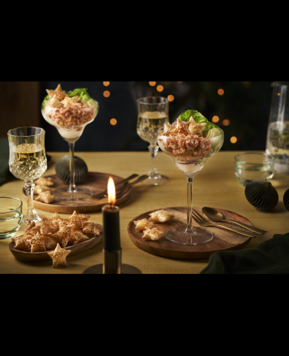 Garnalencocktail met bladerdeegsterren
